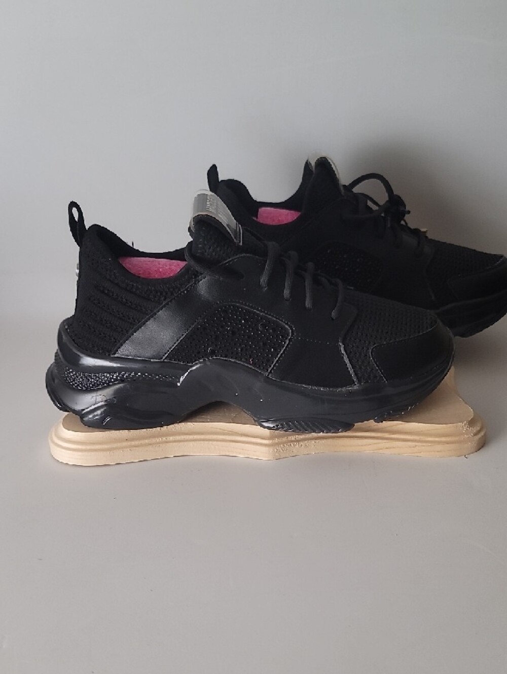 Madden NYC Women's Black Lace-Up Sneakers - Picture 5 of 6